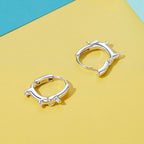 925 Sterling Silver Earrings 14*3mm with 11mm Inner Diameter for Women