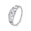 Women's Oxidized 925 Sterling Silver 1.3mm Pavé Set CZ Ring Size 6.0