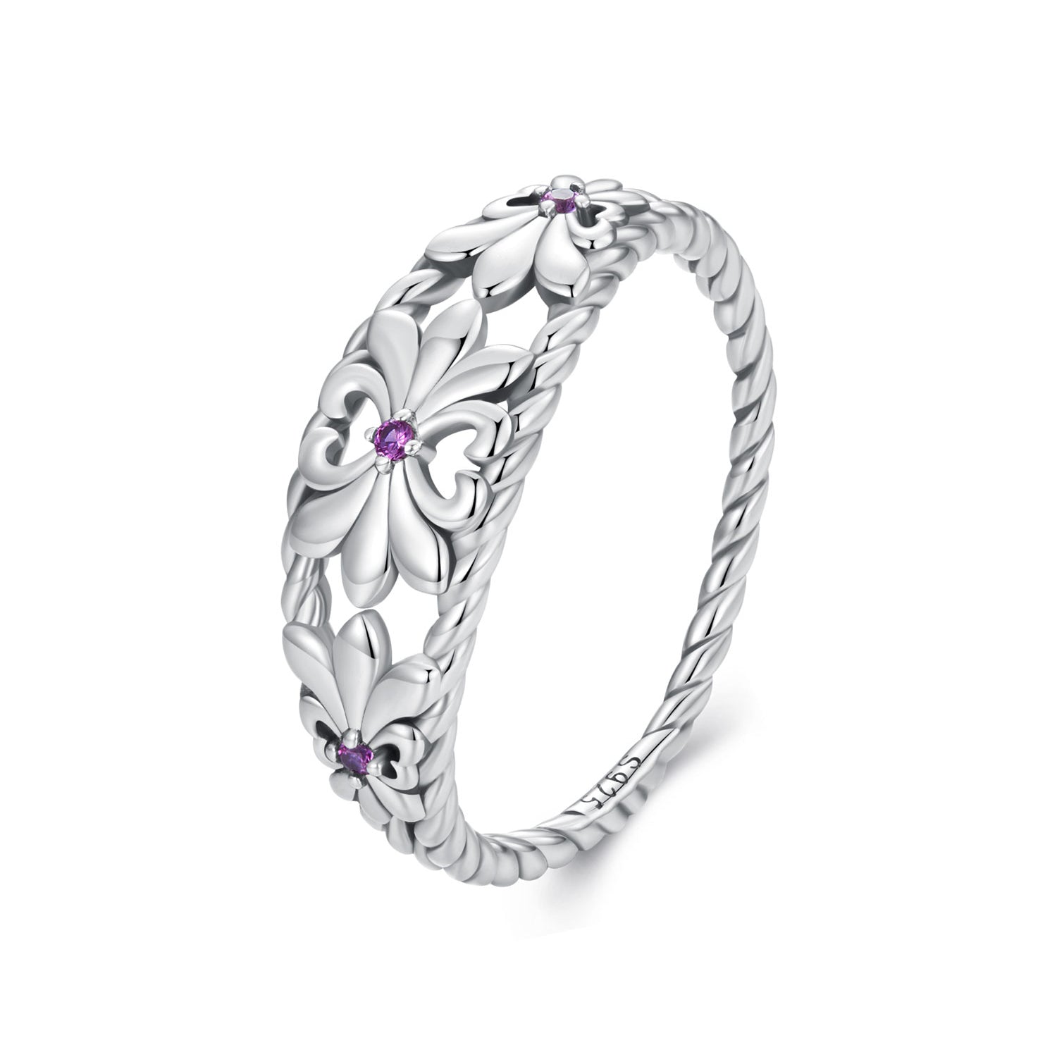 Women's Oxidized 925 Sterling Silver 1.3mm Pavé Set CZ Ring Size 6.0
