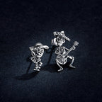 S925 Oxidized Silver Earrings Size 1.5*1cm, 2.4*1.3cm for Women