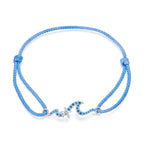 925 Sterling Silver Adjustable White Gold Bracelet with CZ Pendants for Women