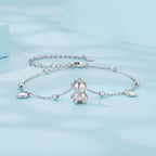 925 Sterling Silver Bracelet with Pavé Setting CZ, 150+60mm Length for Women