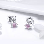 925 Sterling Silver Earrings with Pavé Setting and Oxidized Finish for Women