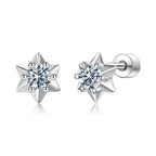 925 Sterling Silver Moissanite 0.10 Carat Earrings for Women