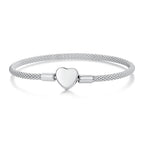 925 Sterling Silver Bracelet 17.0cm Inner Diameter for Women