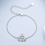 925 Sterling Silver White Gold Plated Bracelet with Length 15+6cm for Women