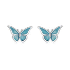 925 Sterling Silver Enamel Oxidized Earrings Size 0.7*1.1cm for Women