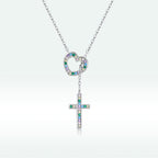 925 Sterling Silver Plated Necklace with Adjustable Length 42.5cm and CZ for Women