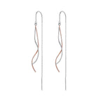 925 Sterling Silver Earrings 56*10mm Plated Platinum Rose Gold for Women
