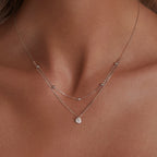 925 Sterling Silver Plated Platinum 5.0mm Moissanite Necklace for Women