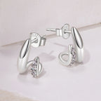 925 Sterling Silver Earrings with Pavé Setting CZ