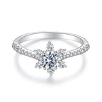 925 Sterling Silver Pavé Moissanite Ring with CZ - Size 6