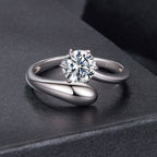 925 Sterling Silver 1 Carat Moissanite Ring for Women