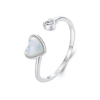 925 Sterling Silver Ring with Pavé Setting and White Shell