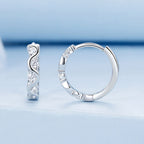 925 Sterling Silver Earrings with Platinum Plating and CZ - Stylish and Elegant Design for Women