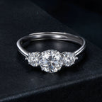 925 Sterling Silver Moissanite 6.5mm 1ct Ring, Size E for Women