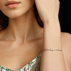 925 Sterling Silver 0.2 Carat Genuine Moissanite Bracelet for Women