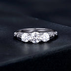 925 Sterling Silver Moissanite Pavé Setting Ring Size 6 for Women