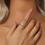 925 Sterling Silver Moissanite 6.5mm 1ct Ring, Size E for Women
