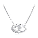 925 Sterling Silver Necklace with CZ in Pavé Setting, Length 400+50mm, Pendant 11*18mm, Unisex