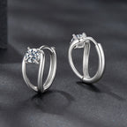 925 Sterling Silver 0.40 Carat Moissanite Earrings for Women