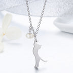 925 Sterling Silver 0.6 Carat Pearl Necklace for Women