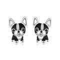 925 Sterling Silver Oxidized Enamel Earrings for Women