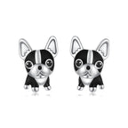 925 Sterling Silver Oxidized Enamel Earrings for Women