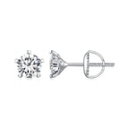 925 Sterling Silver Moissanite 0.50 Carat Earrings 6.0mm for Women