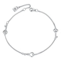 925 Sterling Silver White Gold Plated 21cm Pavé CZ Bracelet for Women