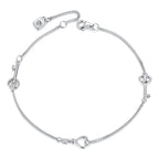 925 Sterling Silver White Gold Plated 21cm Pavé CZ Bracelet for Women