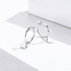 925 Sterling Silver Earrings 2.6x0.7cm for Women