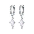 925 Sterling Silver White Gold Plated Earrings with CZ for Women