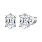 925 Sterling Silver Earrings with Pavé Setting CZ, 0.7*0.5cm, for Women