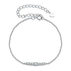 925 Sterling Silver Moissanite Bracelet for Women, Plated White Gold, 15+6cm