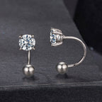925 Sterling Silver Moissanite 0.1ct Earrings 1.3cm for Women