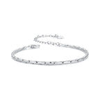 925 Sterling Silver + White Gold Plated Bracelet