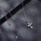 925 Sterling Silver Plated White Gold Moissanite Necklace 40+5cm for Women