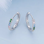 925 Sterling Silver Stud Earrings with CZ in Pavé Setting