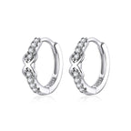 925 Sterling Silver Plated Platinum CZ Pavé Earrings for Women