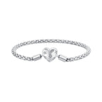 925 Sterling Silver Oxidized Silver Bracelets 17.0 Size with CZ for Women