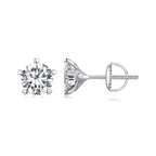 925 Sterling Silver Moissanite 0.50 Carat Earrings 6.0mm for Women