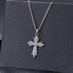925 Sterling Silver Plated White Gold Moissanite Necklace 40+5cm for Women