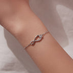 925 Sterling Silver Moissanite Pavé Bracelet for Women - 21cm, White Gold Plated, CZ
