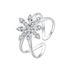 925 Sterling Silver Platinum Plated Pavé Set CZ Ring for Women
