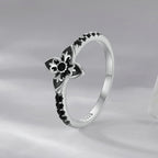 925 Sterling Silver Enamel 0.9x1.0cm Pendant Rings for Women