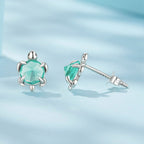 925 Sterling Silver Earrings with Transparent Glass and Oxidized Finish for Women
