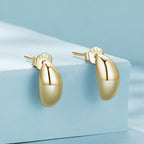 925 Sterling Silver Earrings, Size 10*5mm - Oxidized Silver for Women