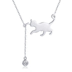 925 Sterling Silver Necklace 38-45cm with 1.4*2.5cm Pendant for Women