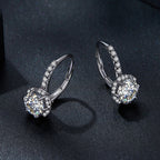 925 Sterling Silver Moissanite 6.5 Carat Earrings for Women